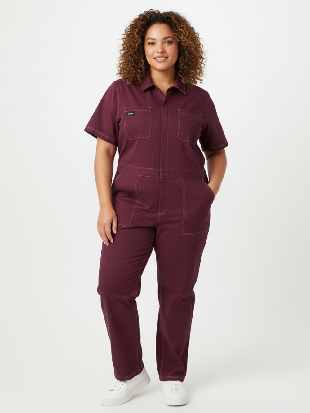 Wildfang The Essential Denim Short-Sleeve Plus Size Coveralls